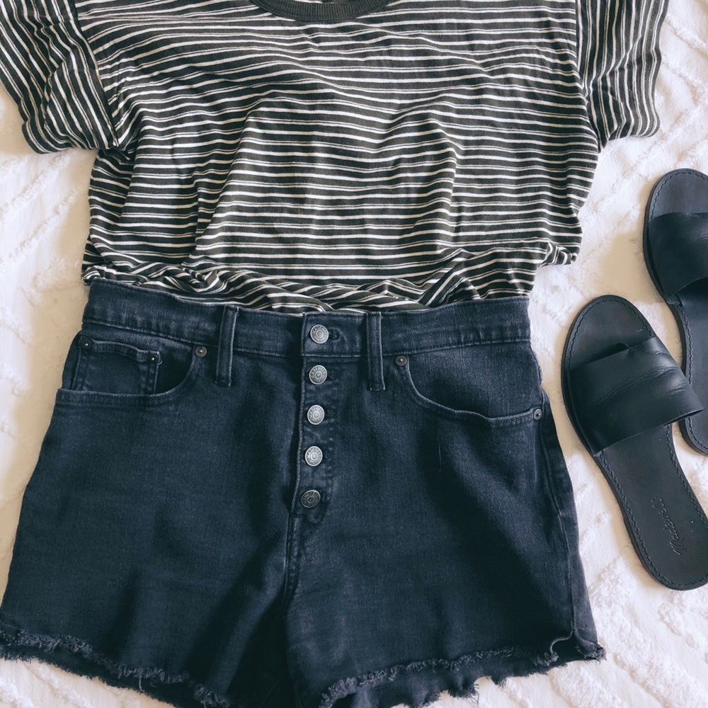 Madewell Black Denim Shorts
